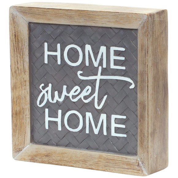 Home Sweet Home Sentiment Standing Block Sign NWT - Picture 1 of 5